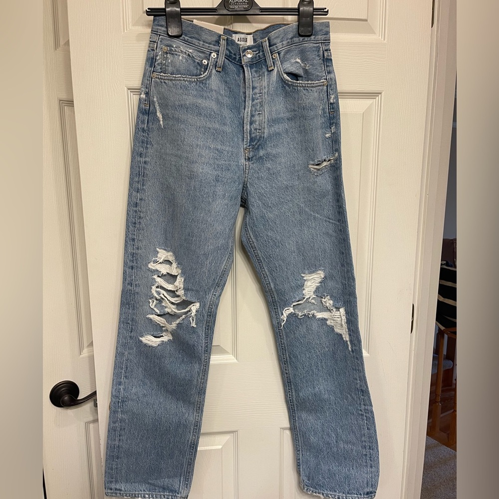 Agolde Jeans, front ripped, straight leg, looser fit